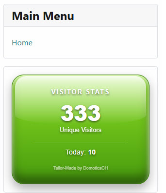 Green customizable traffic counter module design for Joomla sites